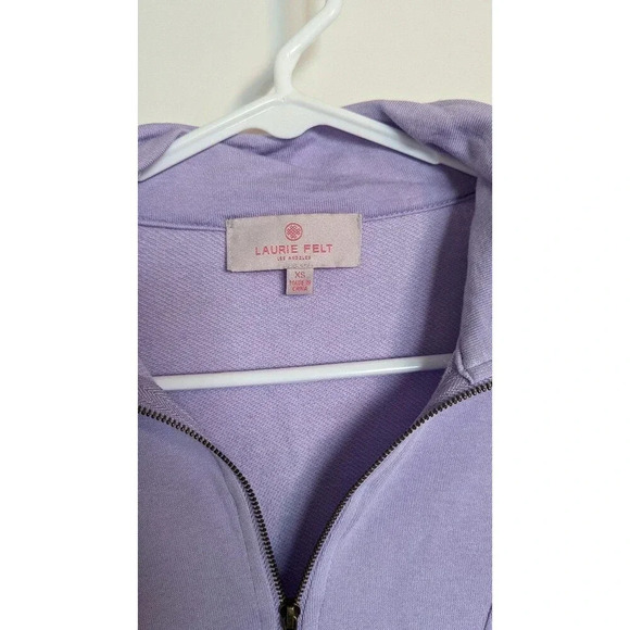 Laurie Felt Quarter Zip Lilac Purple Pullover Sweatshirt sz XS - Picture 5 of 6